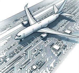 самолёт, электроника для авионики (стилизация)