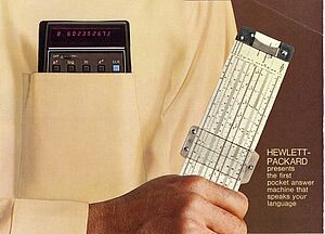 Калькулятор Hewlett Paccard HP-35 и линейка