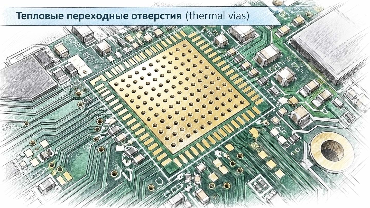 РИСУНОК: Thermal vias — тепловые переходные отверстия