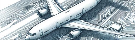 самолёт, электроника для авионики (стилизация)