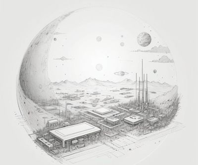 электроника для космоса (стилизованное изображение)