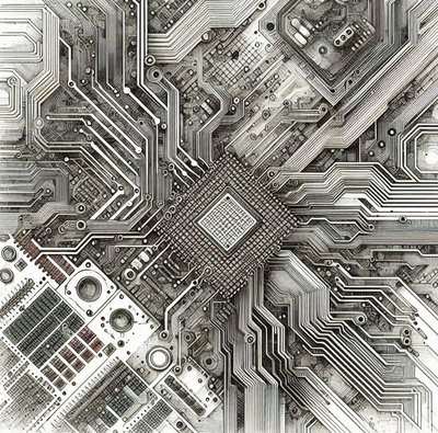 электроника, стилизованое изображение. AI