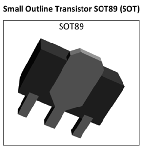 Рис. 13: Транзистор в малогабаритном корпусе SOT89 (SOT).