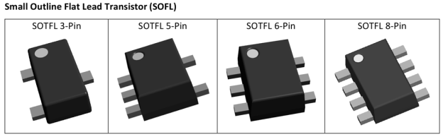 Рис. 15: Транзисторы в малогабаритном корпусе с плоскими выводами (SOFL).